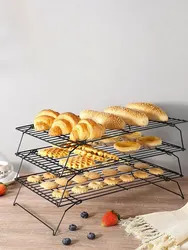 Stainless Steel Non-Stick Baking and Cooling Rack - 3PCs (Black)