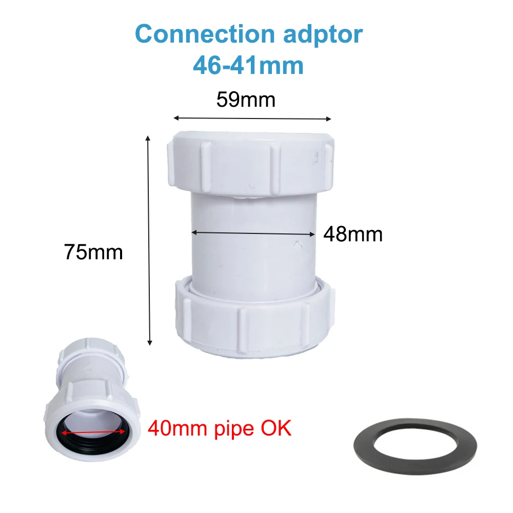 Kitchen Sink Drainage Adaptor Bashroom Basin Drain Pipe Connector Thread Y Shape Basin Sewer Joint Accessories ABS Rubber Rubber Hose Pipe Fitting Pipe Fitting Tee Adapter Water Pipe Fitting