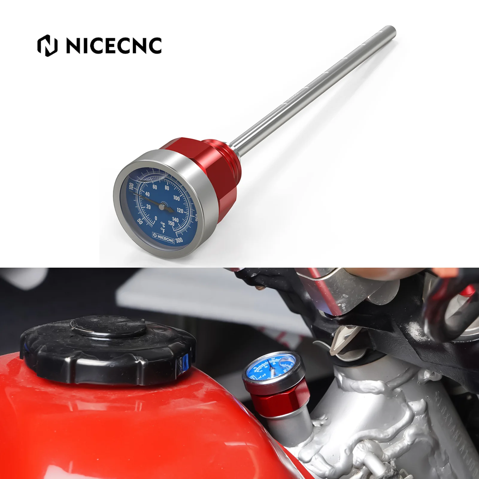 

NiceCNC For Honda XR650L 1993-2023 2022 2021 2020 XR 650L Motorcycle Oil Temperature Thermometer Dipstick Gauge Aluminum