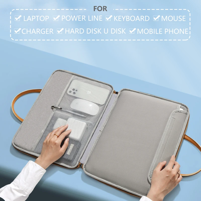 Bolsa de Ombro Portátil para Macbook Air Pro Estojo de Manga Pasta Bolsa m1 Lenovo hp Dell Huawei 12 13.3 15.6 14 - Imagem 2