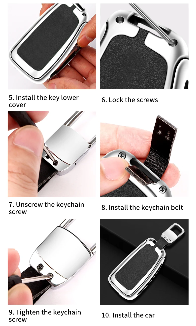 Custodia per chiave a scatto per auto in pelle di metallo Shell per Nissan Qashqai J11 X-trail Murano MAXIMA ALTIMA Juke Protector Fob accessori - S04ac964ca3c74cedbcb41026944ee407Q