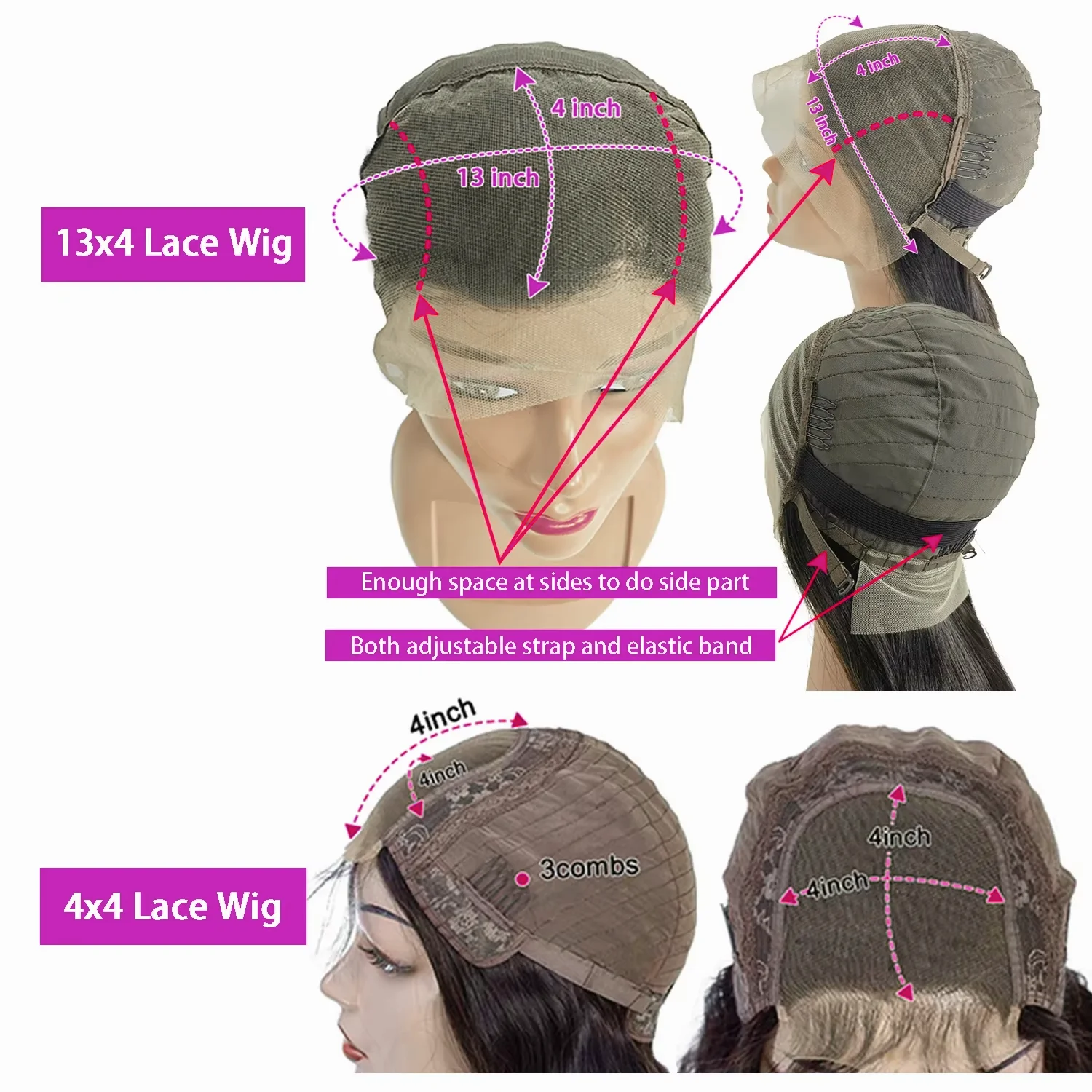 #4 Color Curly Short Bob Human Hair Wig Brown 13x4 4x4 Lace Frontal Bob Wigs Brazilian Deep Wave Wig Preplucked Lace Front Wig