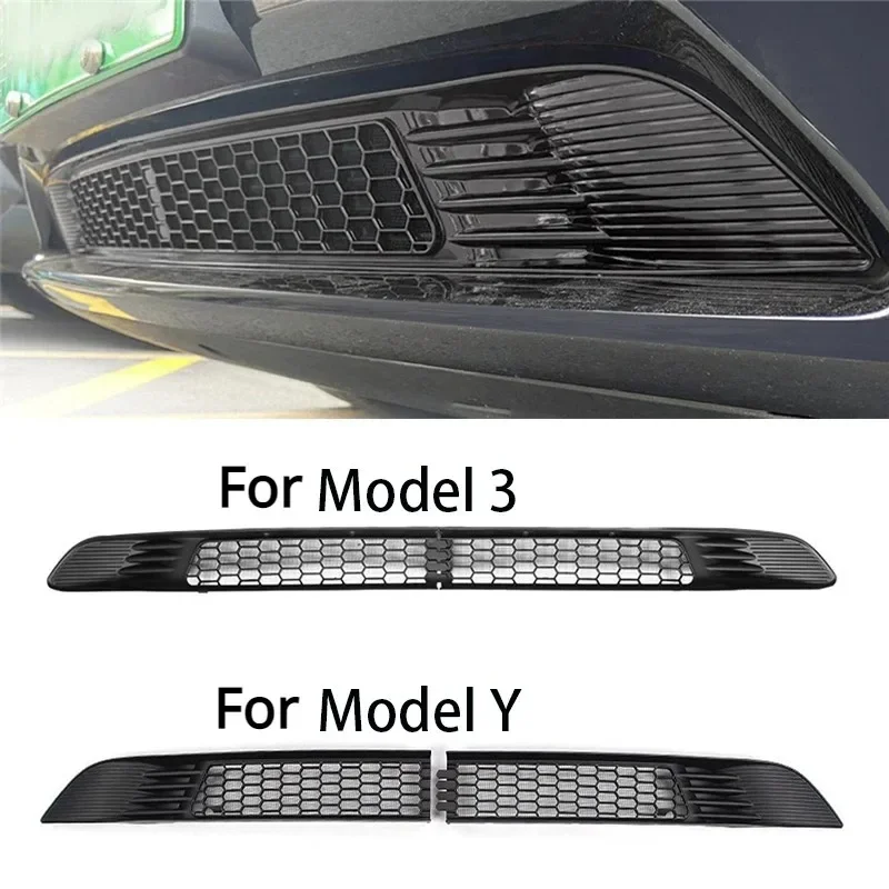 Car Lower Bumper Anti Insect Net Vent Cover for Tesla Model Y Model 3 -2013 Front Grille Mesh Cover Air Inlet Vent Pane