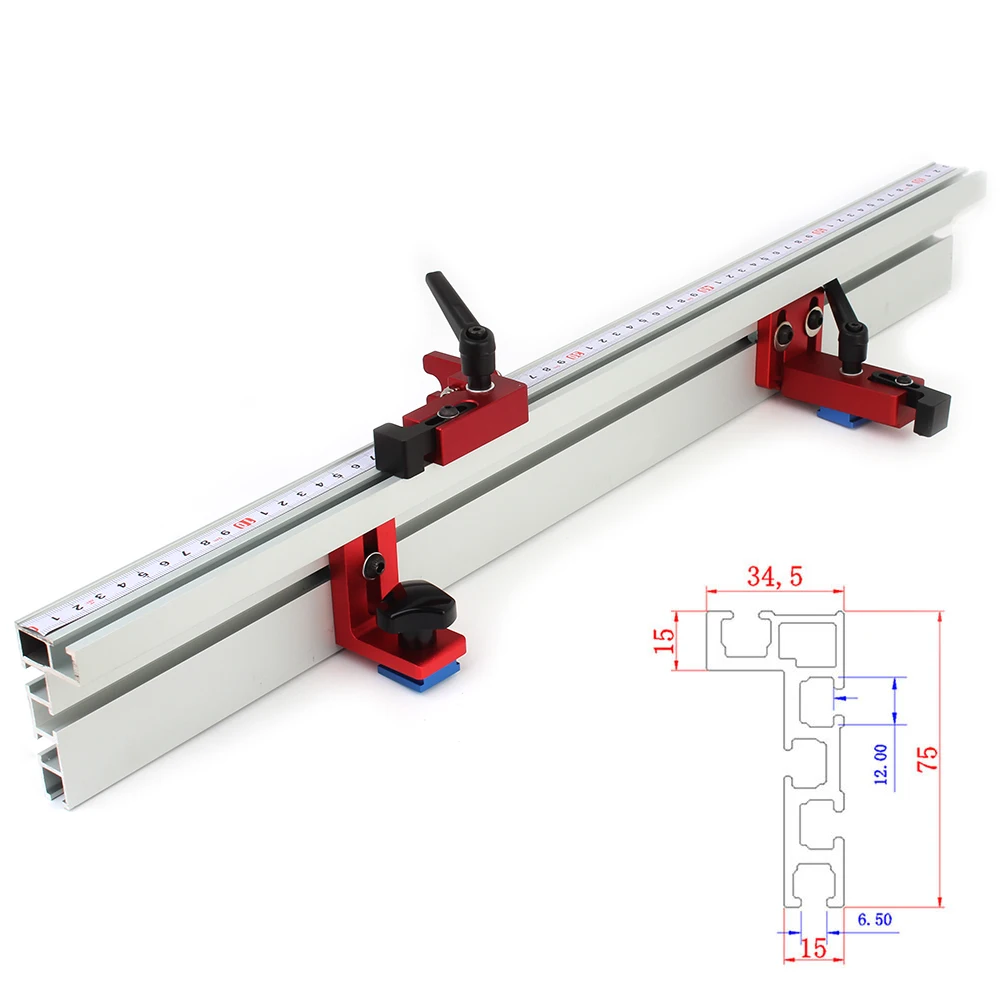 

Fence Woodworking Tools Fence DIY Profile Saw Table Brackets 4 in Stopper T-Tracks Sliding Connector Desktop 1 Aluminium