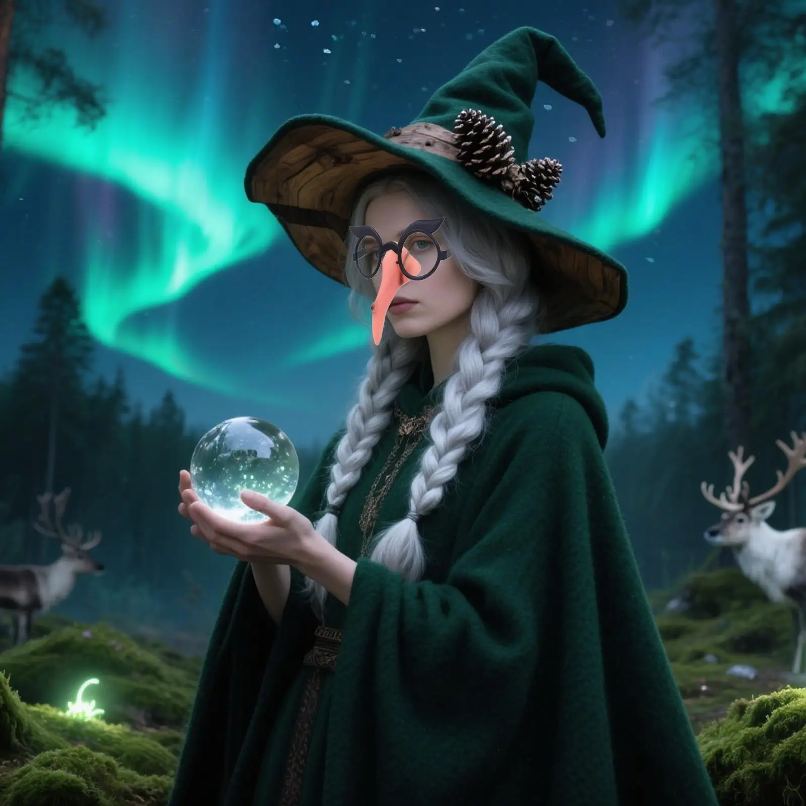 Hexennase mit Langem Schnabel, Halloween-Kostümrequisite, Hexenparty-Cosplay, Hexennase mit Brille, Hexennase-Kostümrequisiten, Schminkbrille – Detail 12