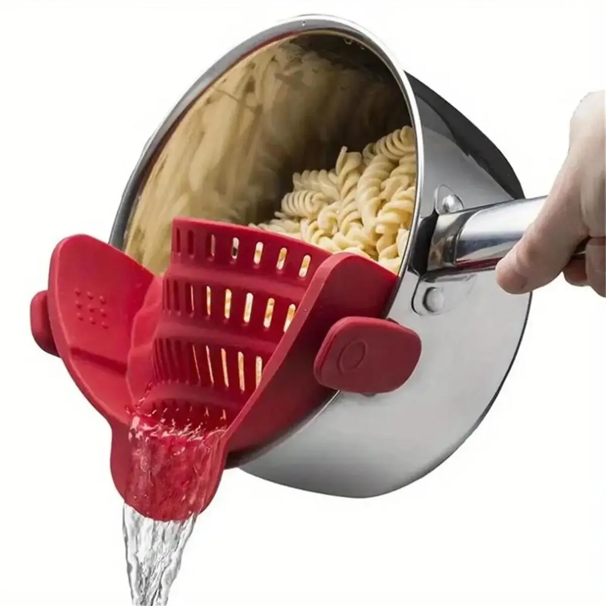 Adjustable Silicone Clip-On Strainer - Versatile Handheld Drainer