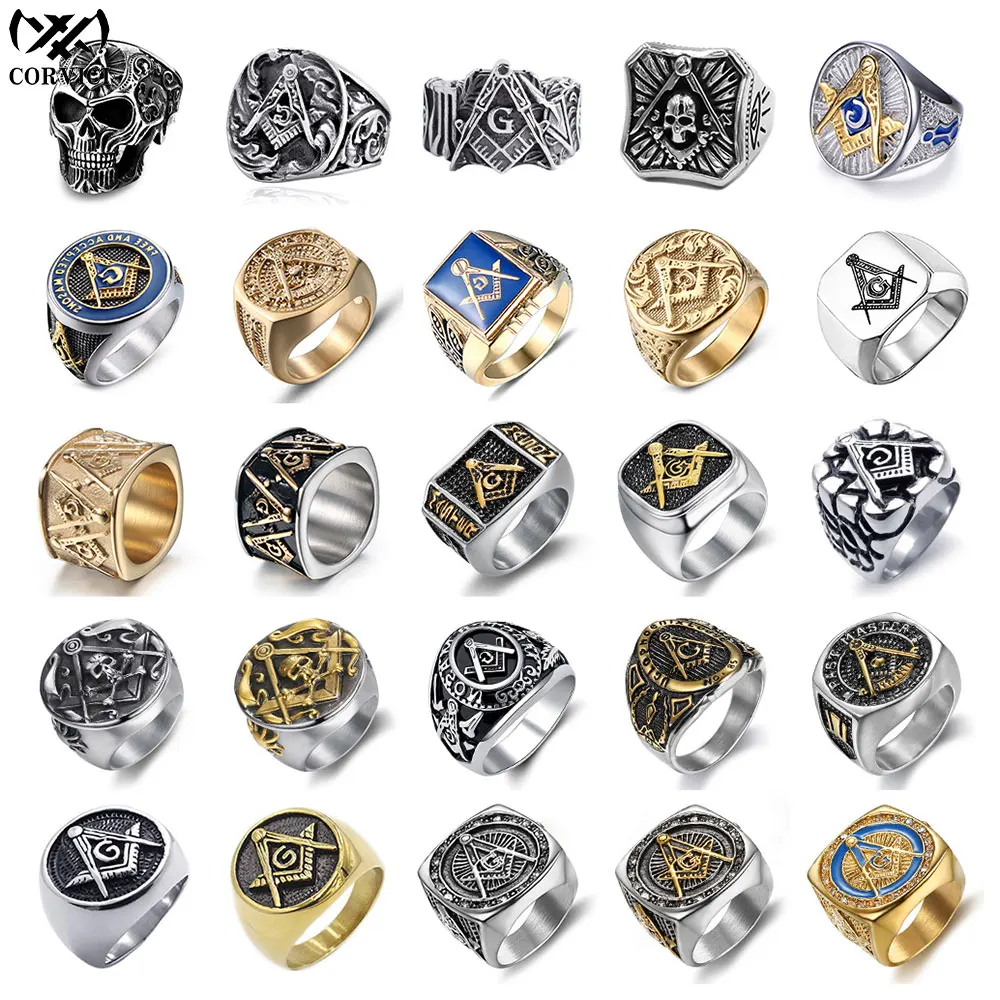 Masonic-Freemason-Retro-Punk-Men-Ring-Demon-Skeleton-Hip-Hop-Rock-Ring ...