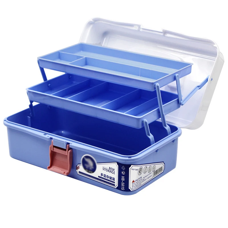 MultifunctionalPortableHandledPlasticArtSupplyCraftStorageTool