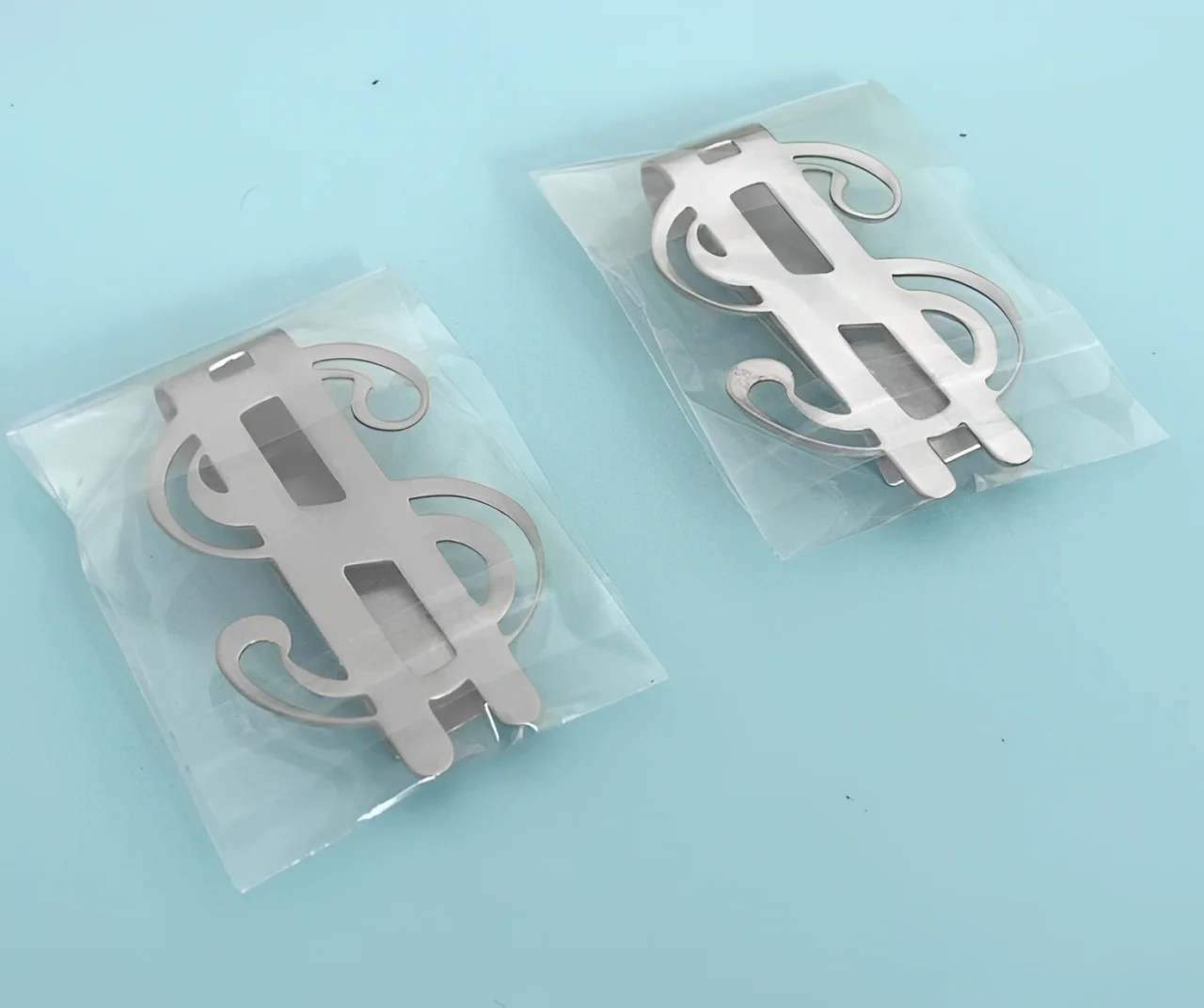 Metal Dollar-sign Shaped Money Clip High Quality Exquisite Money Holder Mini Ultrathin Change Bill Clip Men's Business Wallet 4