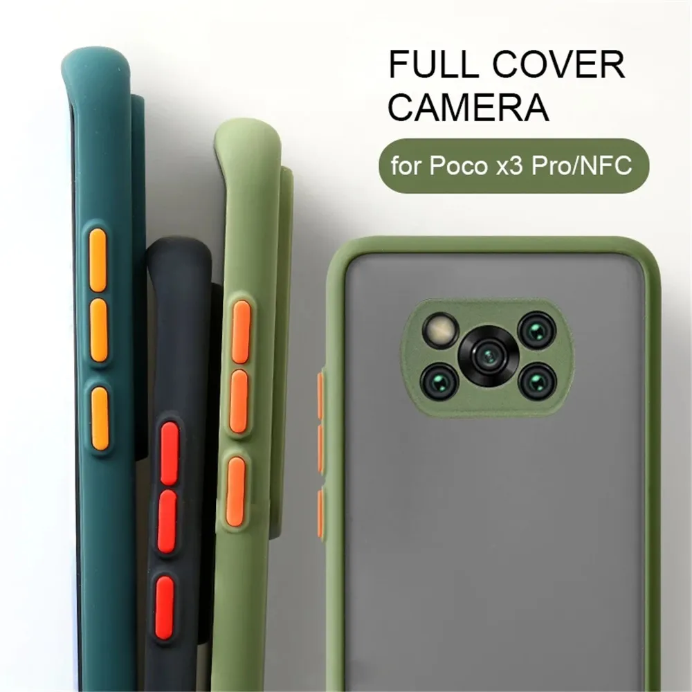 

Camera lens Protection Phone Case For Poco X3 Pro M3 M4 Pro F3 X3 NFC Shockproof Matte Cover on Xiaomi Poco X3 Pro M4 Pro case