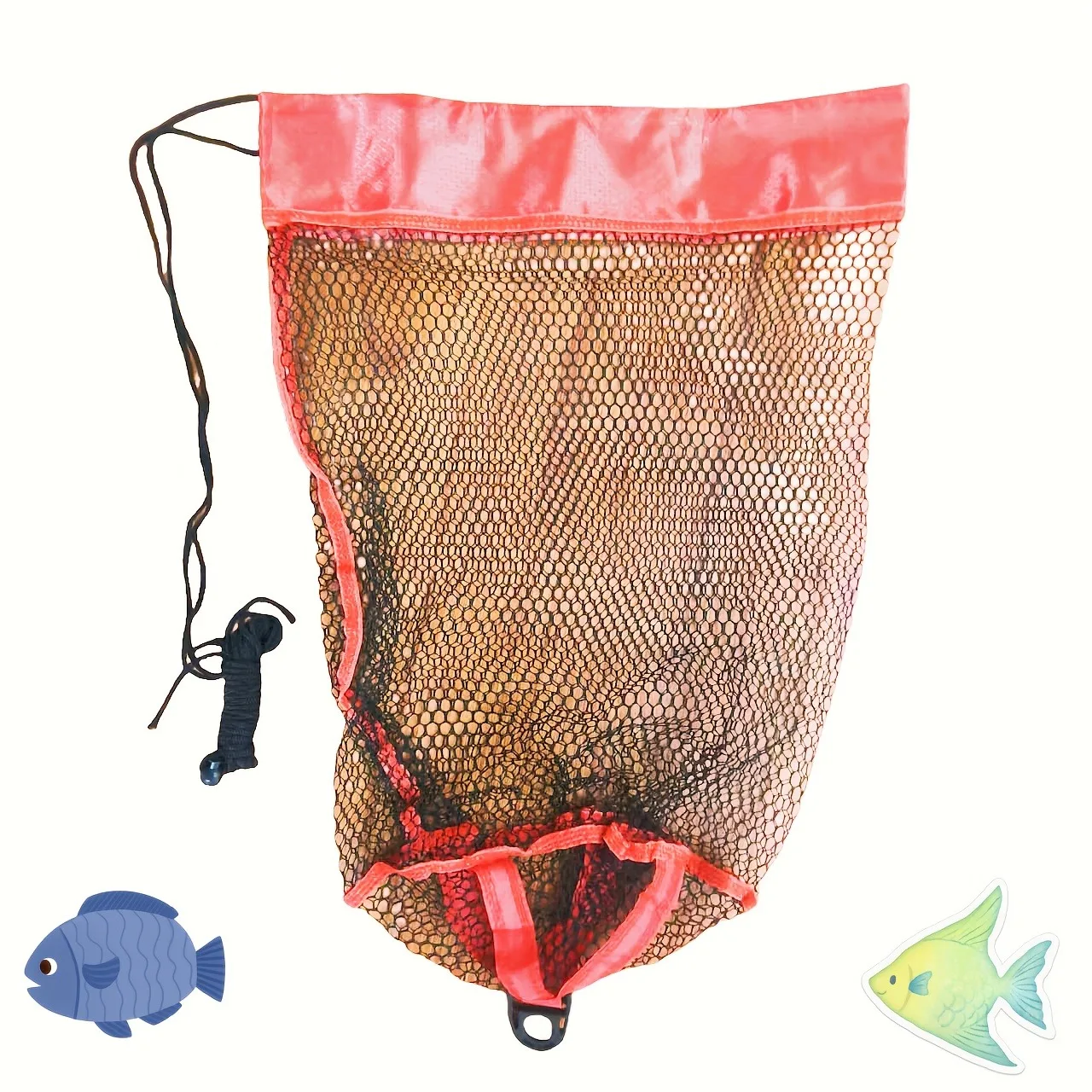 Single-Pack Quick-Dry Nylon Mesh Fishing Bag - Foldable and Durable