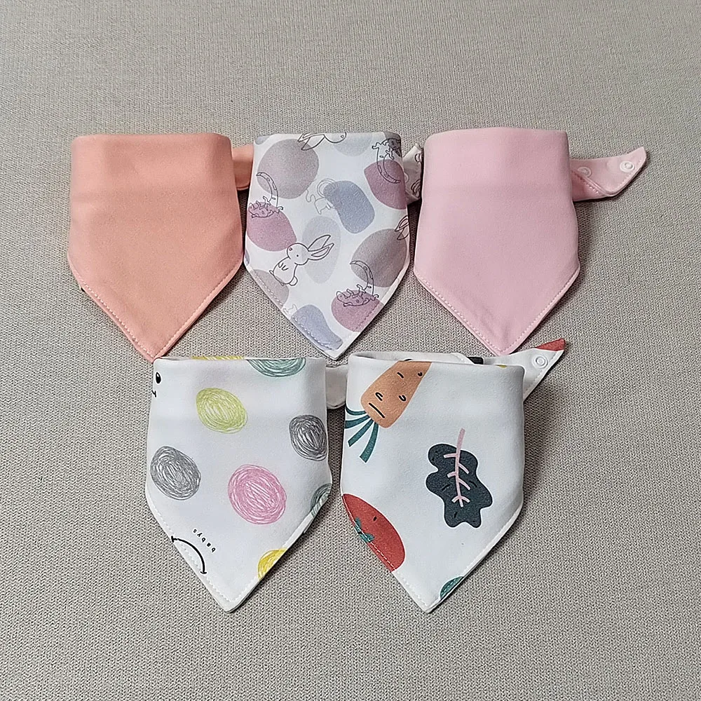 Baby Bandana Drool Bibs For Unisex Boys Girls 5 Pieces Baby Feeding Burp Cloth Cotton Saliva Towel Drool Bib Newborn Accessories 4