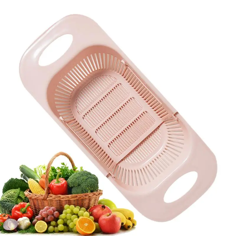 

Telescopic Drain Basket Drain Basket Storage Rack Fruit And Vegetable Washing Basket Rectangular Plastic Kitchen Sink Baskets
