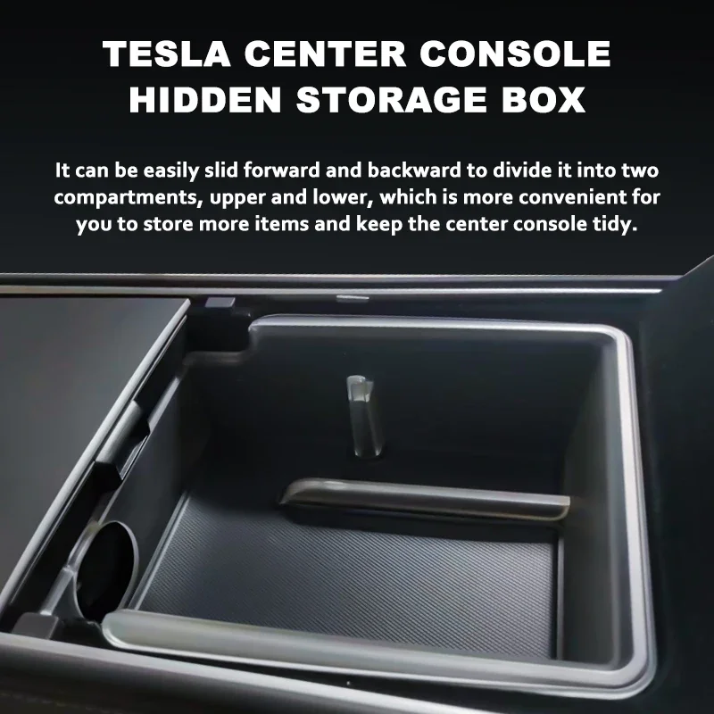 VASTZ 센터 콘솔 보관함 주최자 Tesla Model 3 Y 2021 2022 2023 센터 팔걸이 숨겨진 박스 컵 홀더 데이터 라인 허브