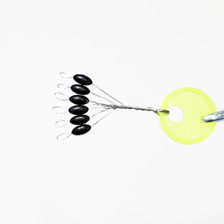Space Beans Rubber Carp Fishing Equipment Rubber Oval Stopper Fishing Float Bobber Float Line Stops 120pcs