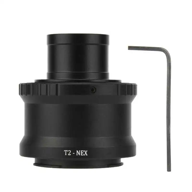 Anello T2 per obiettivo fotocamera Sony NEX E adattatore per microscopio telescopico da 0.91 ''/23.2mm (nero)  44