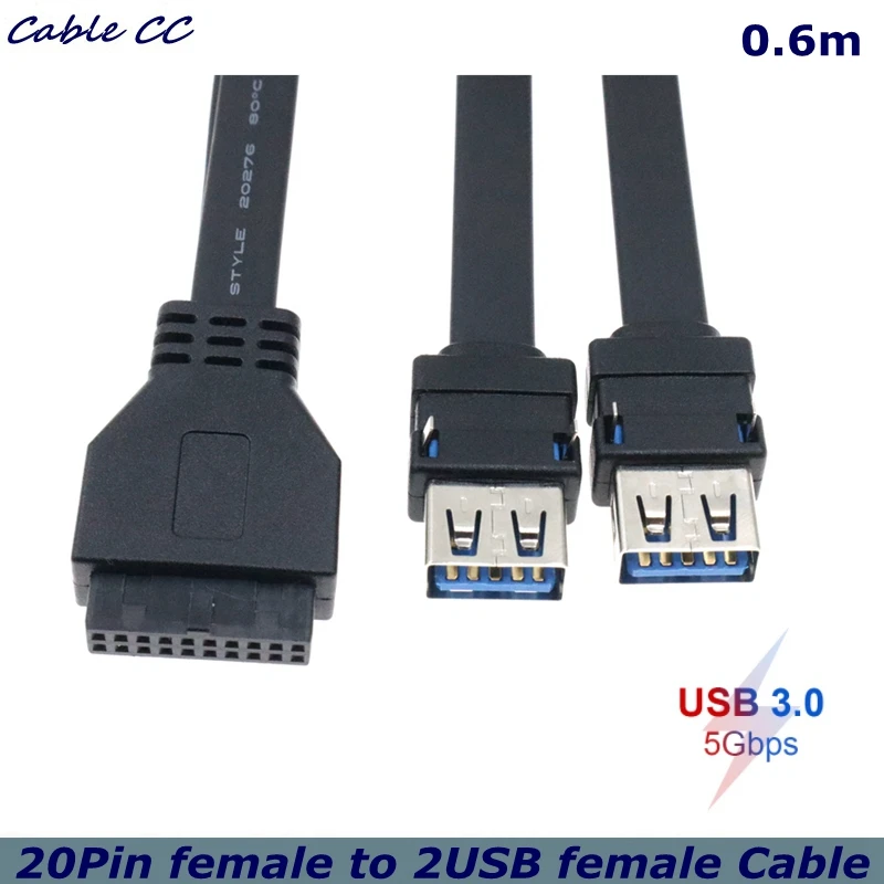 Connectors 19pin 20pin female header to dual usb 3 0 front panel