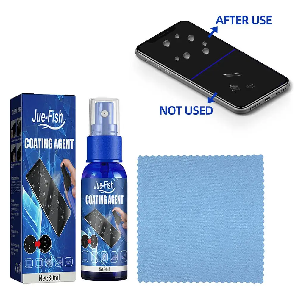 Screen Cleaner Spray Kit Microfiber Cloth Anti-Fingerprint Polish Coating for Phone Tablet Camera Screen Cleaning Protection