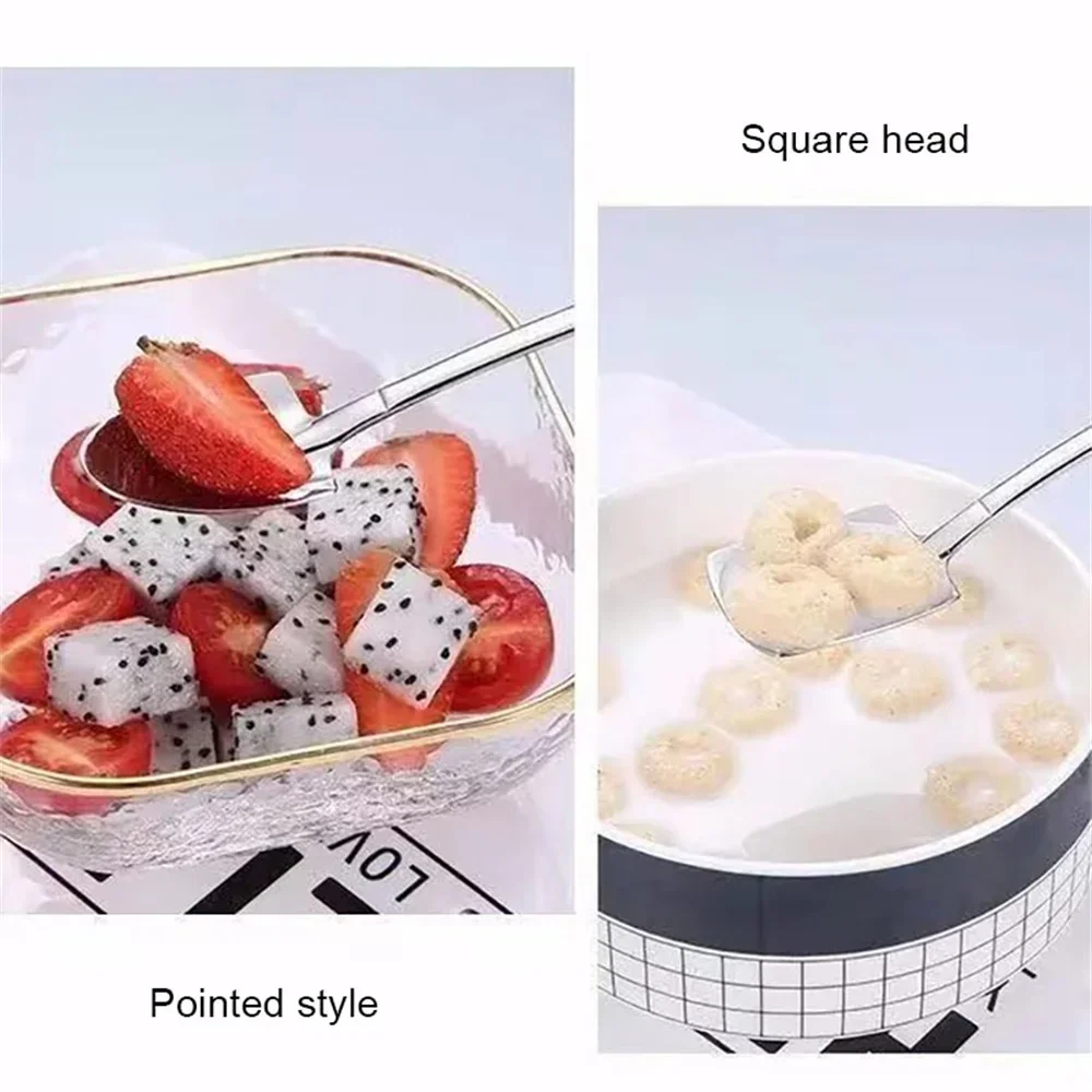 Tea Spoons 4Pcs/Set Shovel Spoons Stainless Steel Teaspoons Creative Coffee Spoon Ice Cream Dessert Tableware Scoop Cutlery Set