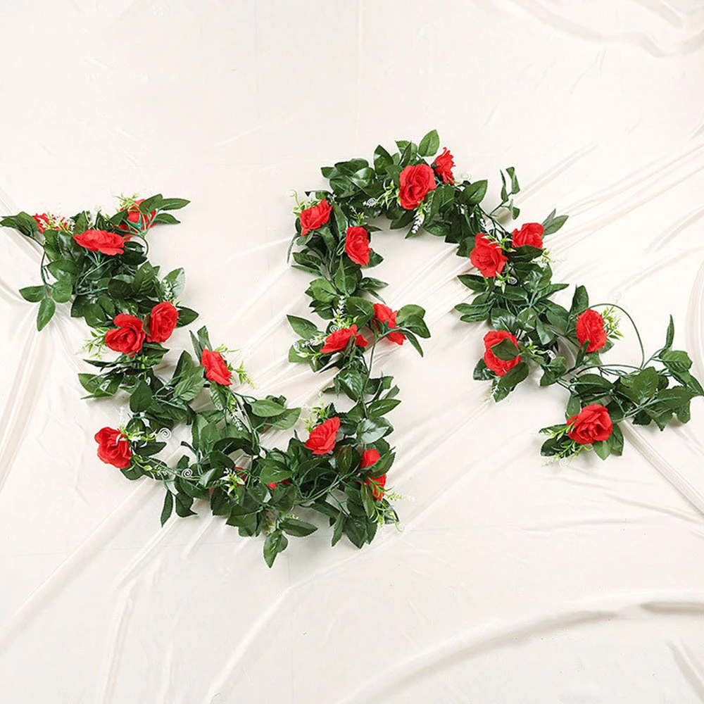 

2,4 м искусственная лоза, подвесные цветы для гирлянды, романтическое свадебное домашнее украшение для стен, искусственные листья растений