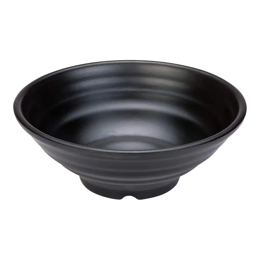 Large Striped Bowl Large Caliber And Capacity High Temperature Resistance Fas Hionable Style And Durability Black