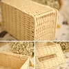 1PC Rattan Tissue Box Home Decoration Handmade Desktop Decoration Simple Retro Tissue Box Storage Caja De Pañuelos Hecha A Mano 5