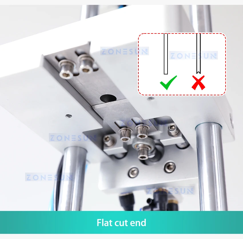 ZONESUN ZS-JG300 Pneumatic Spray Perfume Bottle Cap Dip Tube Cutting Machine