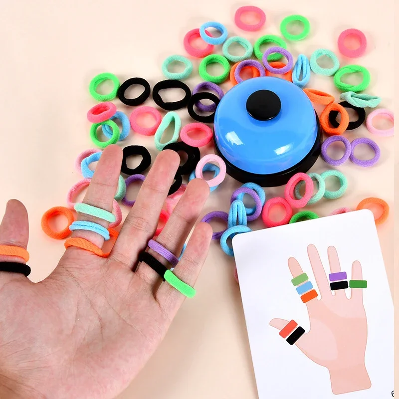 Early Educational Thinking Training Toy for Kids Fingers Ring Game with Elastic Bands and Bell Parent-child Interactive Games 6