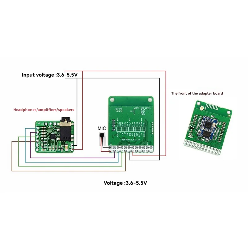 AT82-QCC5125 Bluetooth 5.1 스테레오 오디오 모듈 아날로그 출력 DC 3.6-5.5V APTX/APTXLL/APTXHD LDAC 무손실 지원