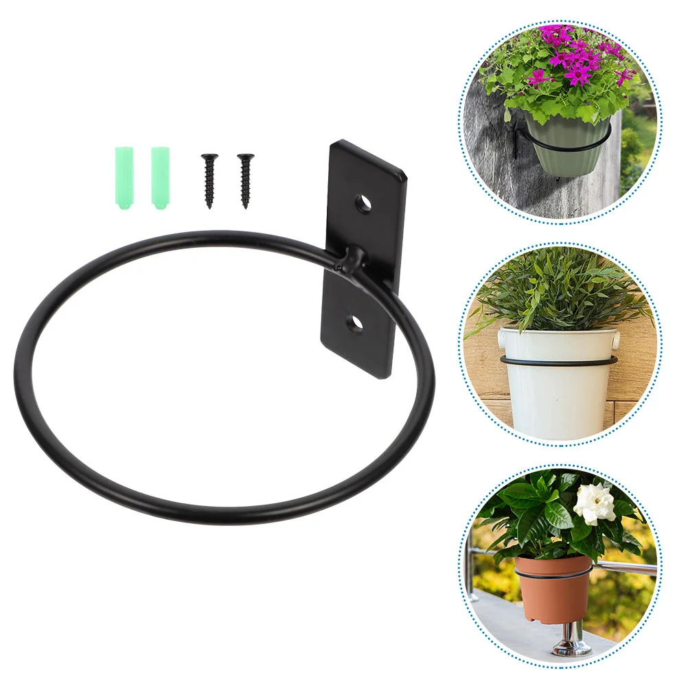 

Flower Pot Stand Wall Planter Ring Outdoor Bracket Basketball Showing Iron Metal Planters