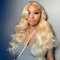613 Blonde Wig Body Wave Wigs Human Hair 13x6 Hd Lace Frontal Wig Transparent Lace 250 Density 13x4 Lace Front Human Hair Wig 1
