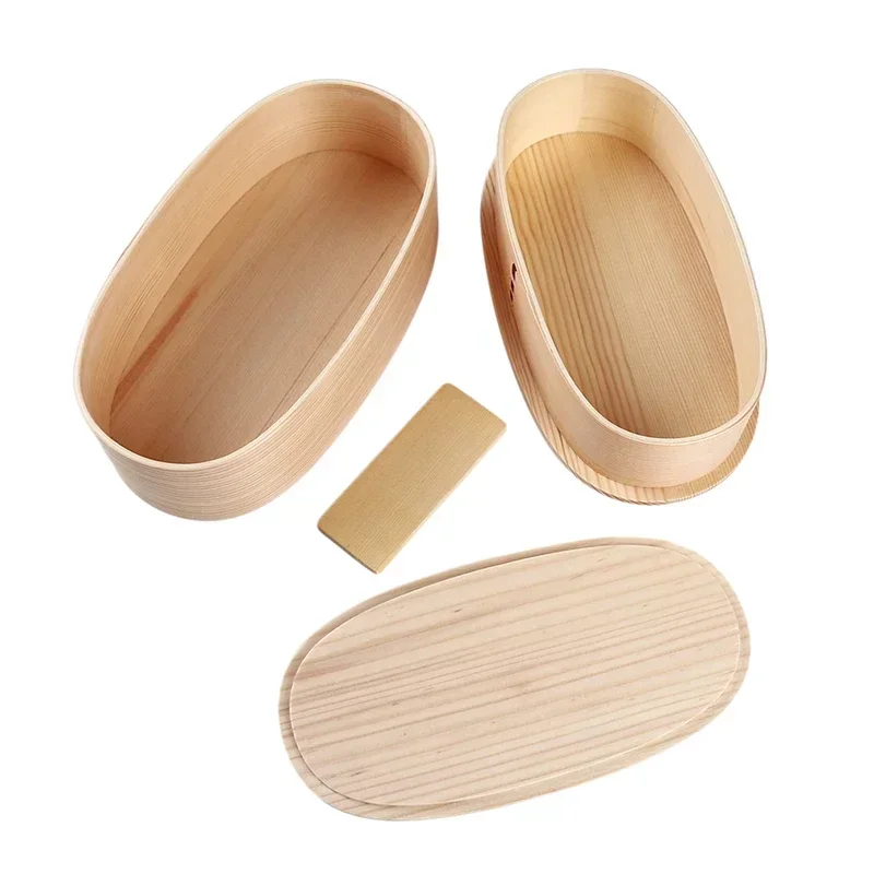 Japanese Style Bento Boxes Wood Lunch Box Portable Picnic Kids Students Food Container Kitchen Accessories - 4
