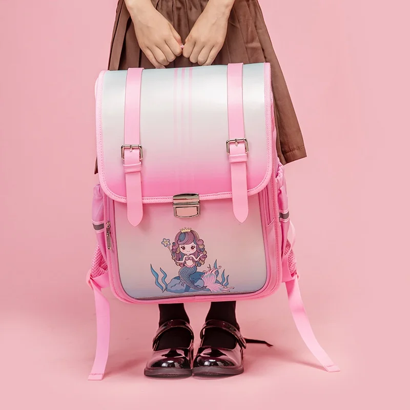 New Cute Children Students British Style Mermaid Backpacks Fashion 2022 Primary Girls Boys Cartoon Large Capacity Schoolbags Hot