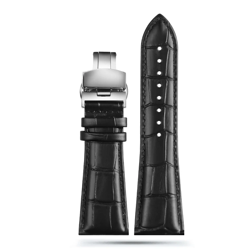 Large Width Genuine Leather Watch Strap