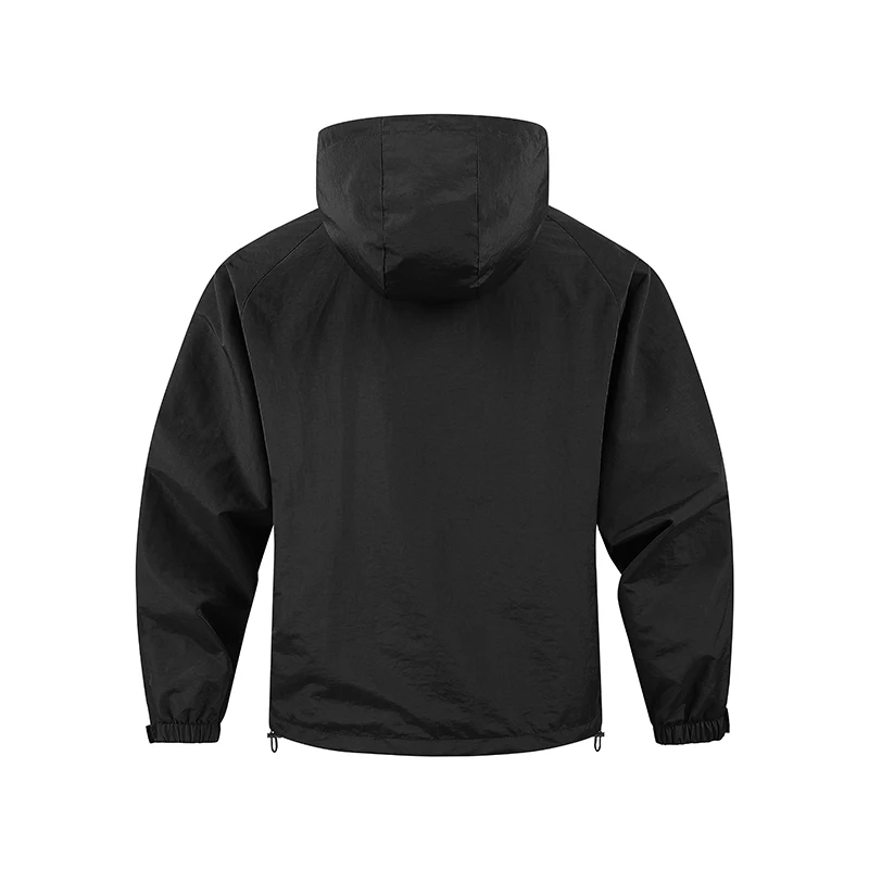 Hiking Men Jacket Double Zipper Solid Jacket Adjustable Drawstring Camping Coat Outdoor Travel Jacket Autumn & Spring Cargo Coat - 4