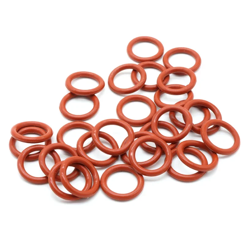 Rubber O Rings Rubber Washers Silicone O Rings 10Pcs Food Grade VMQ O Ring Gasket CS 3mm OD 9 ~ 150mm Waterproof Washer Round O Shape Rubber Silicone Ring Red