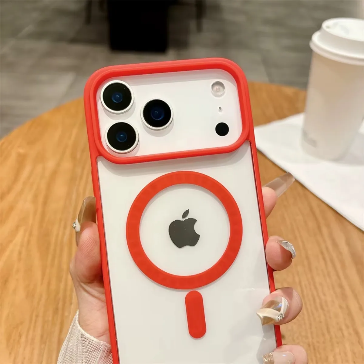 Shockproof Transparent Acrylic MagSafe Magnetic Protective Phone Case