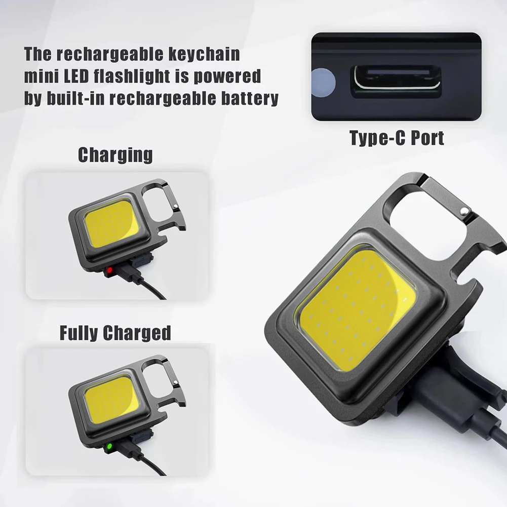 Linterna LED Mini Linterna Mini LED Recargable Por USB - Impermeable, Perfecta Para El Llavero O El Bolsillo Pen Drive