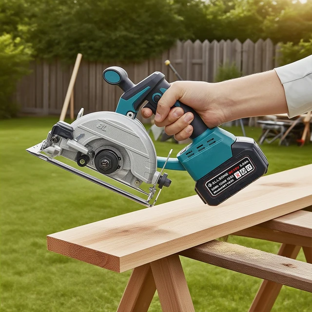 Scie circulaire ALLSOME 18V Li-Ion pour le bois, scies circulaires sans fil de 125 mm, moteur sans balais 1