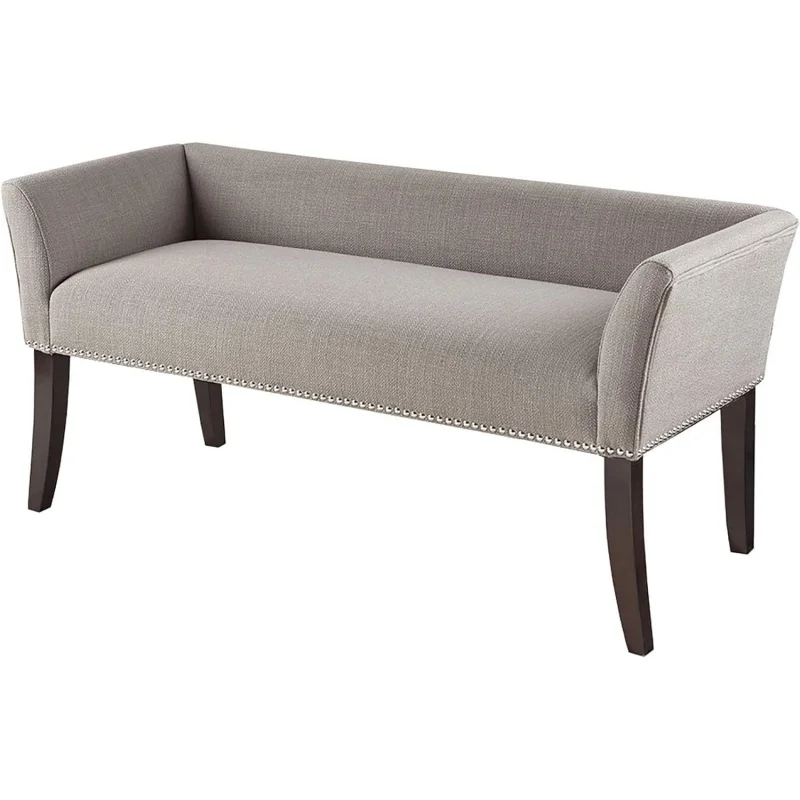 

Madison Park Welburn Upholstered Tufted Entryway Accent Bench with Back, Nailhead Trim, and Padded Seat Mid-Century Modern Fabri