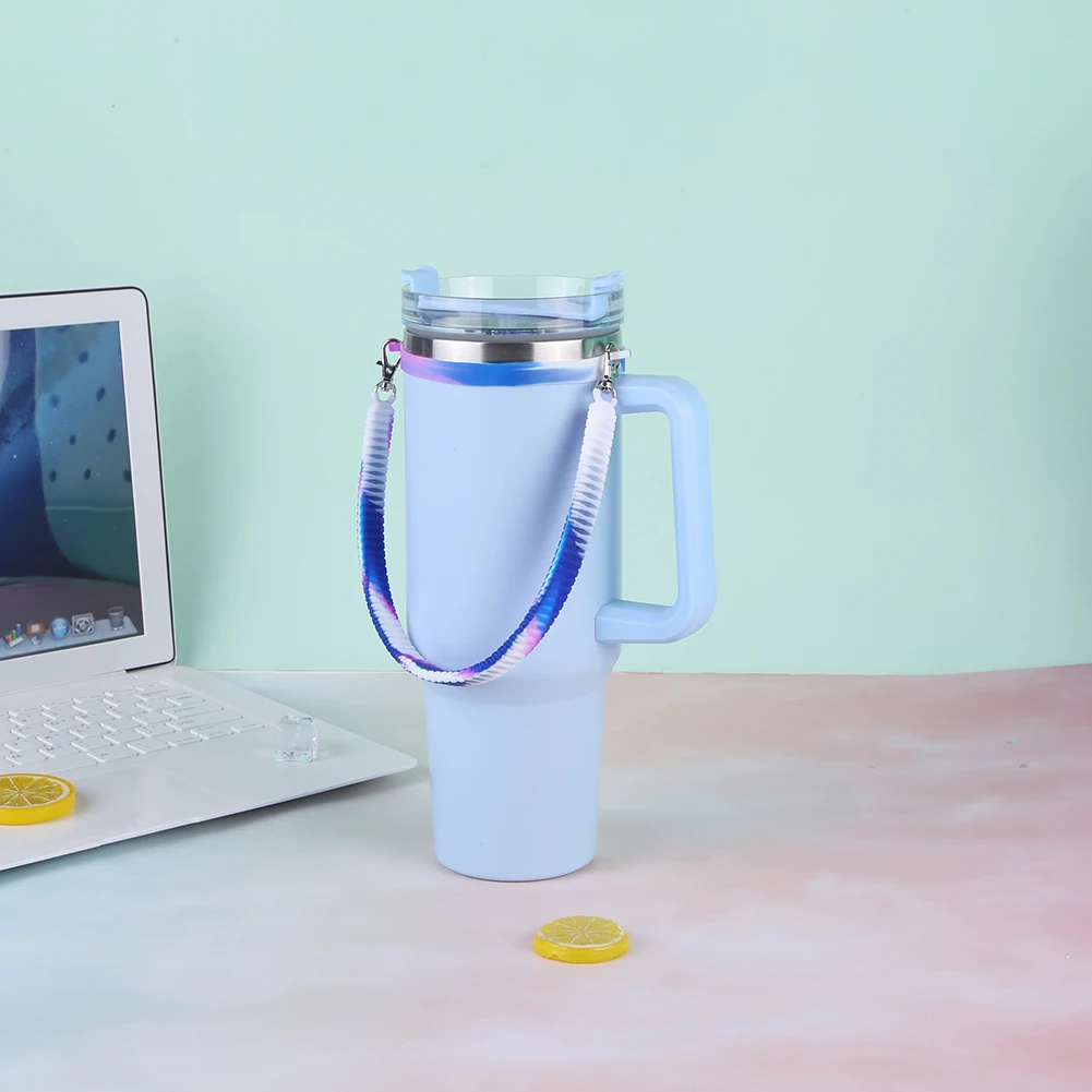 Water Bottle Handle Silicone Portable Bottle Carrying Strap Drink Bottle Carrier Strap for Stanley Cup Accessories