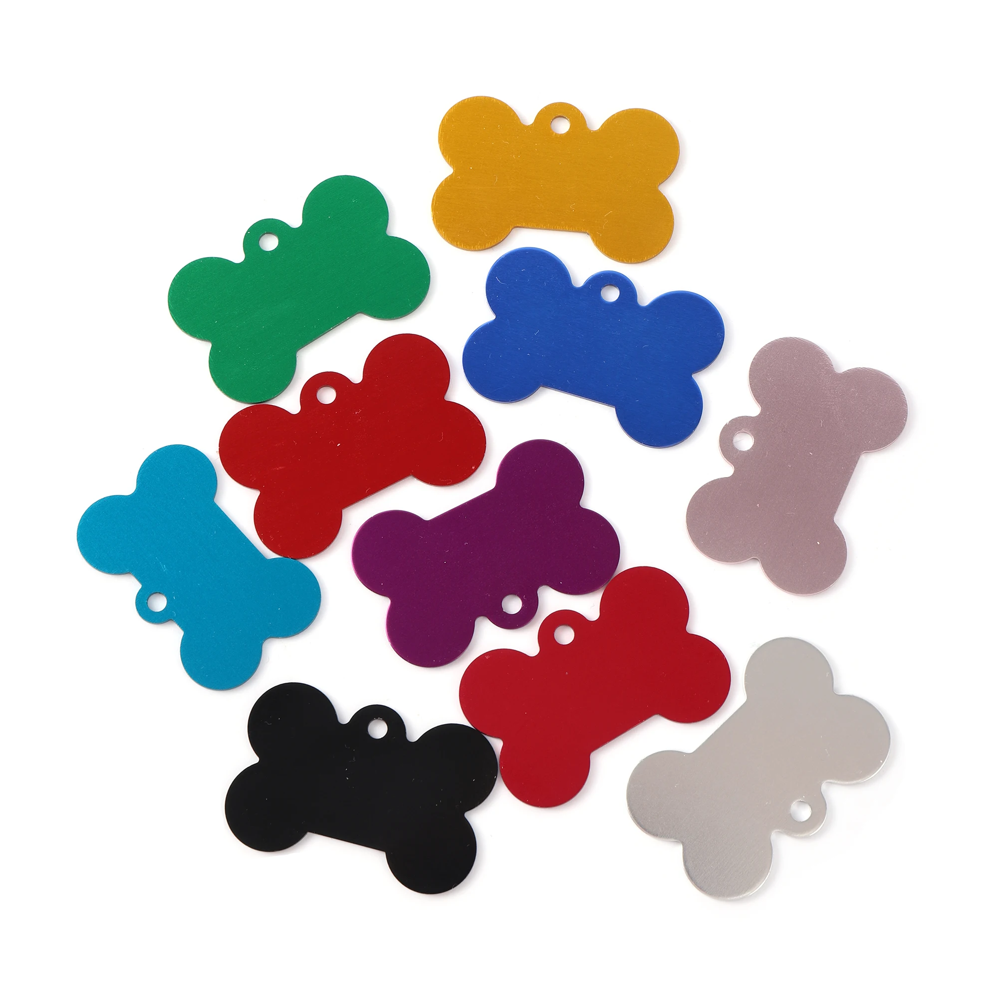 Pet ID Tags Dog Collar Tags Bone Dog ID Tag Engraving 10 Pcs