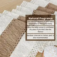 Table Runner for Summer Home Decor with Tassels 72 Inches Long Farmhouse Rustic Table Runner Cream & Brown Macrame Burlap Table 4