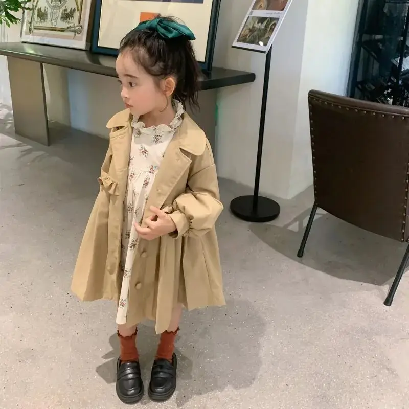 Girls Windbreaker Spring and New Children's Fashionable Long Baby Korean Bow Coat Little Girl's Jacket AliExpress