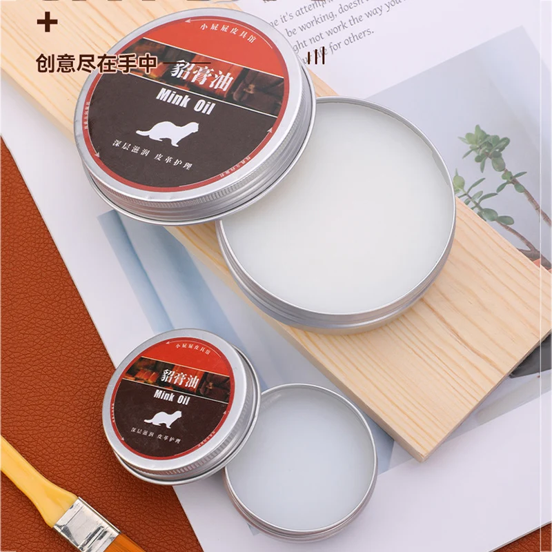 1Pcs Leather Craft Pure Mink Oil Cream For Leather Maintenance 100ml Shoes Care Cream Leathercraft Accessories