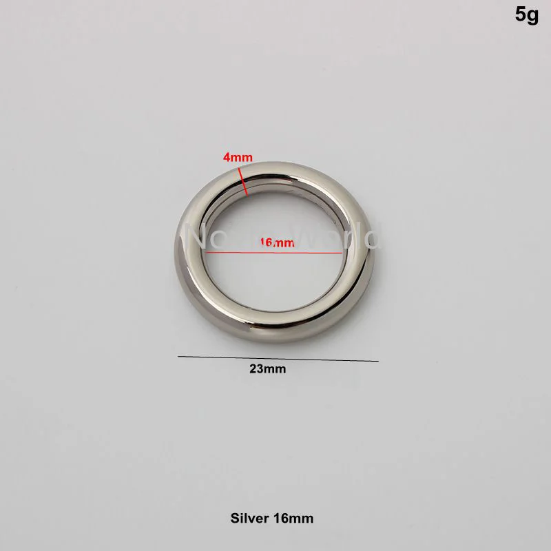 50 pieces 6 colors 6 sizes chrome color die casting O rings for woman shouldbags purse close round ring purse accessories