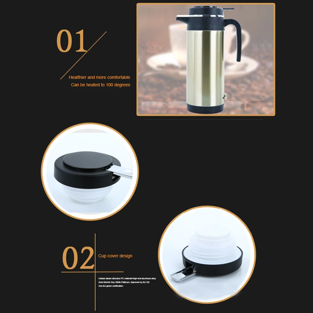 Stainless Steel Car Electric Kettle for Coffee and Tea