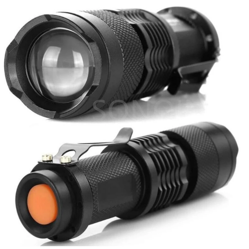 야외 캠핑 휴대용 LED 손전등, 강한 빛 손전등, 14450 배터리, Cree T6, Q5, L2