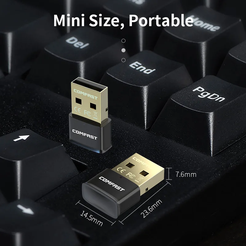 USB Wireless Bluetooth Dongle Comfast Mini BT5.1 Adapter For Windows 7/8.1/10/11