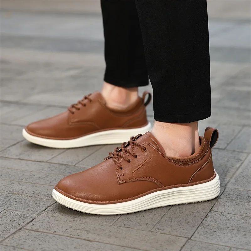 Spring Summer Men Shoes Breathable High Quality Outdoor Footwear Class Leather Upper Anti-Slip Walking Training Sneakers